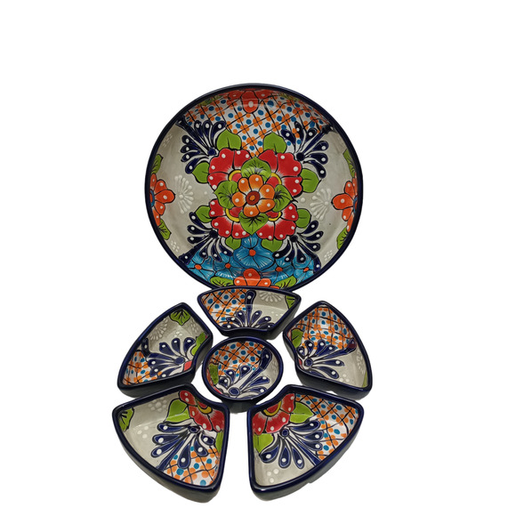 Talavera Pottery A. Taylor Hand Painted Appetizer Tray - Picture 1 of 6